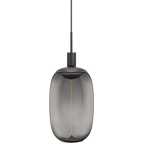 OSRAM Suspension vintage, gris foncé, scén. d’éclairage personnalisés, acier inox., idéal pour les salles de séjour, design moderne, look vintage, câble textile 2 m, diam. 100 mm, montage facile (1/5)