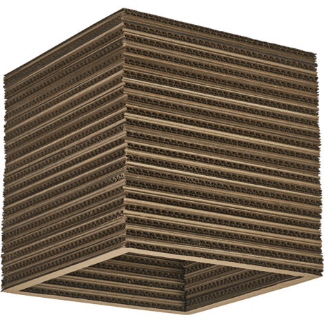 OSRAM Plafonnier Decor Cardboard Square marron en carton ondulé, léger, E27, 250 mm de diamètre, abat-jour en matériau recyclé, durable grâce à sa source lumineuse remplaçable, montage facile