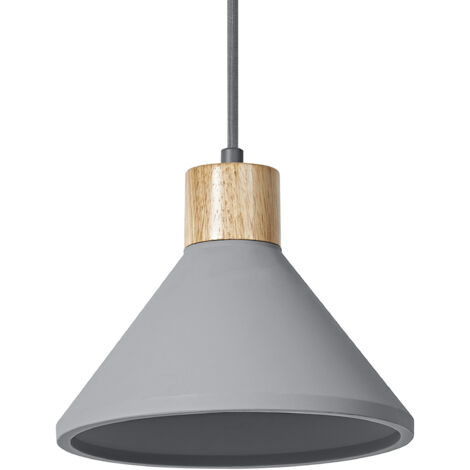 OSRAM Suspension en béton DECOR Concrete Wood pour un éclairage d’intérieur moderne, 220 mm, gris foncé, boîtier en métal et béton, choix flexible du corps lumineux grâce au culot E27 (1/5)