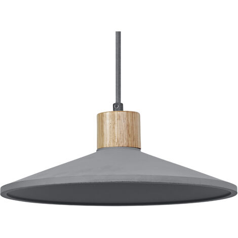 OSRAM Suspension en béton DECOR Concrete Wood pour un éclairage d’intérieur moderne, 320 mm, gris foncé, boîtier en métal et béton, choix flexible du corps lumineux grâce au culot E27 (1/5)