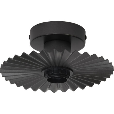 OSRAM Decor Plissee Plafonnier décoratif avec abat-jour, culot E27, en métal, 200 mm, IP20, gris foncé (1/5)