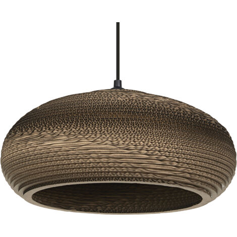 Osram – Suspension décorative en carton ondulé marron E27 – Abat-jour léger et recyclable – Montage facile – Diamètre 400 mm (1/5)
