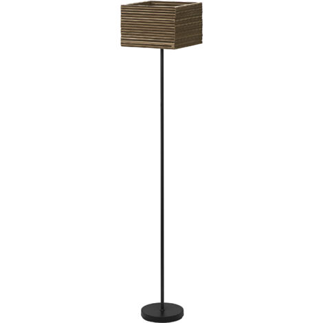 OSRAM Lampadaire Decor Cardboard Square marron en carton ondulé, léger, E27, 1600 mm de hauteur, abat-jour en matériau recyclé, durable grâce à sa source lumineuse remplaçable, montage simple (1/5)