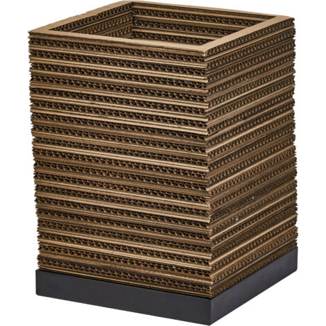 OSRAM Lampe à poser Decor Cardboard Square marron en carton ondulé, légère, E27, diam. 200 mm, abat-jour en matériau recyclé, durable grâce à sa source lumineuse remplaçable, montage simple (1/5)