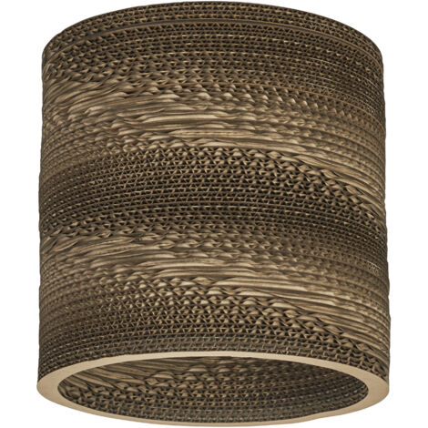 OSRAM Lampe à poser Decor Cardboard Cylinder marron en carton ondulé, E27, 250 mm de diamètre, abat-jour en matériau recyclé, durable grâce à sa source lumineuse remplaçable, montage simple (1/5)