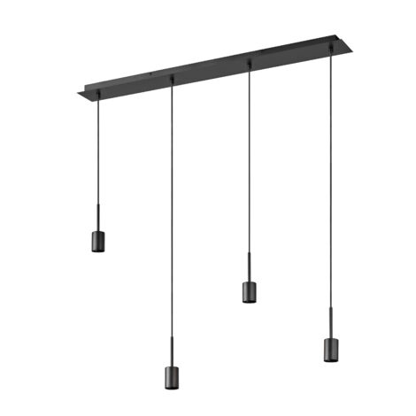 OSRAM Suspension Decor Needle Linear 4xE27, gris foncé, acier, scénarios d'éclairage individuels, câble de 2 m
