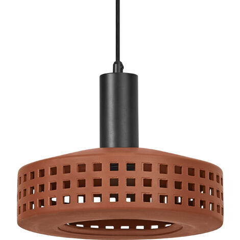 OSRAM Decor Suspension décorative en terre cuite avec motif ajouré, 260 mm, avec culot E27, IP20, marron