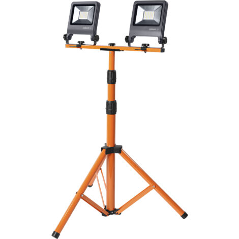 OSRAM Lampe de travail LED Trépied 2x30W 840, 4000K blanc froid, 5400 lm, IP65, réglable en hauteur 1,8m, 360° (1/4)
