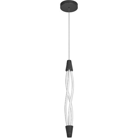 OSRAM Decor Swirl Suspension Vert en polycarbonate incurvé avec LED et design filamentaire, 18 W, 1800 lm, 3000 K, blanc chaud 830, gradation par clic, gris foncé, plastique (PC), 15 mm, IP20 (1/5)