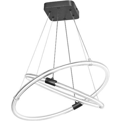 OSRAM Decor Celestio Suspension en polycarbonate incurvé avec LED et design filamentaire, 21 W, 2400 lm, 3000 K, blanc chaud 830, gradation par clic, gris foncé, plastique (PC), IP20 (1/5)