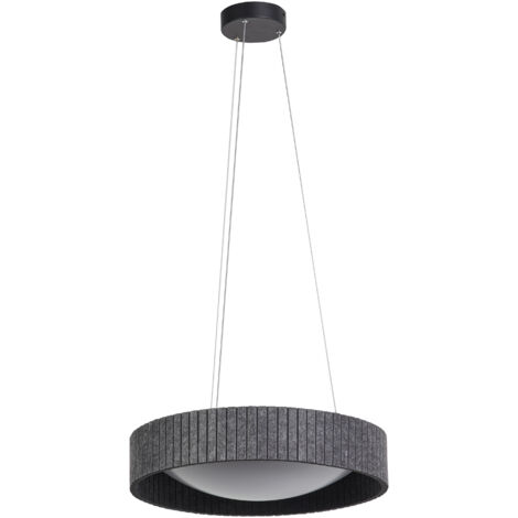 OSRAM Decor Suspension décorative avec cylindres en feutre, 28 W, 1000 lm, 3000 K, blanc chaud 830, 500 mm, feutre/métal, IP20, gris foncé, LED non interchangeable (1/5)