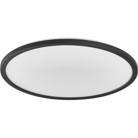 OSRAM Plafonnier ORBIS Ultra Slim 400mm, noir, 22W, 2720lm, lumière blanche chaude homogène (3000K) + rétro-éclairage, gradation en trois étapes via interrupteur mural, ultra-slim, protection IP20 (1/4)