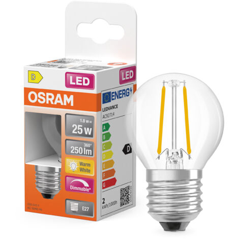 OSRAM Lampe LED Superstar P25 Globe Filament dimmable, 2700 K blanc