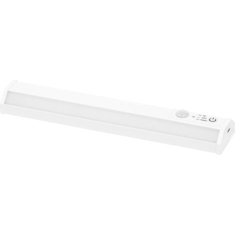 OSRAM LINEAR luminaire sous meuble LED mobile avec détecteur de mouvement 200mm en blanc, aluminium, à piles, rechargeable USB, protection IP20, pour étagères (1/5)