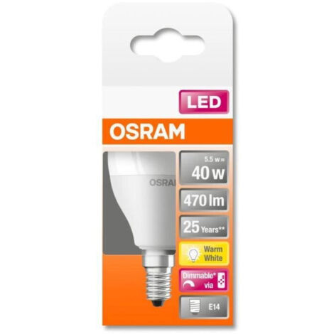 OSRAM Ampoule LED - E14 - Warm White - 2700 K - 5,50 W - remplacement pour 40-W-Incandescent bulb - givré - LED Retrofit RGBW lamps with remote control (1/5)