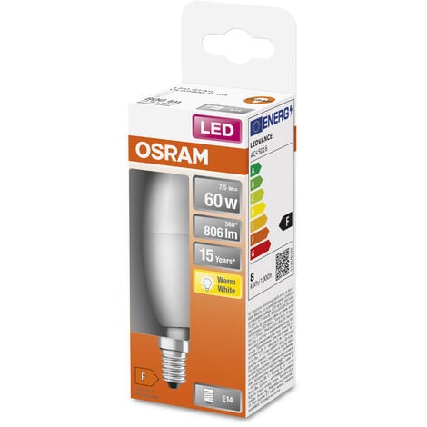 OSRAM Ampoule LED - E27 - Warm White - 2700 K - 10 W - remplacement pour  75-W-Incandescent bulb - givré - LED STAR CLASSIC A