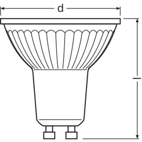 OSRAM Ampoule LED à réflecteur - GU10 - Warm White - 2700 K - 4,30 W - remplacement pour 50-W-Lampada con riflettore - LED STAR PAR16