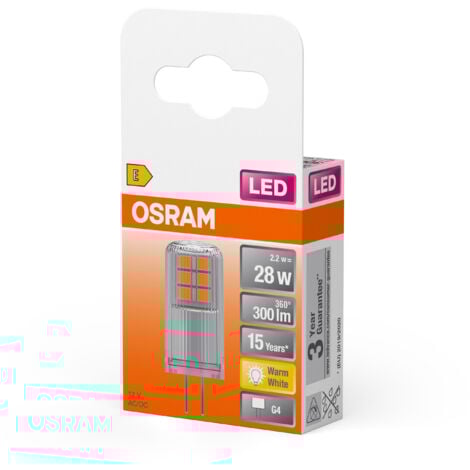OSRAM LED PIN 12 V / Ampoule LED G4, 2,60 W, 30-W-remplacement, clair, Warm White, 2700 K