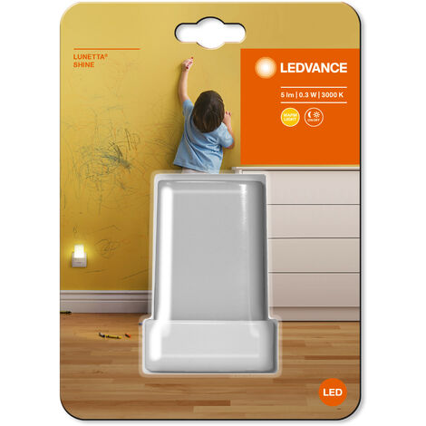 LEDVANCE veilleuse LED pour prise, LUNETTA® Shine / 0,28 W, 220…240 V, Warm White, 3000 K, Matériau: Polycarbonate (PC)