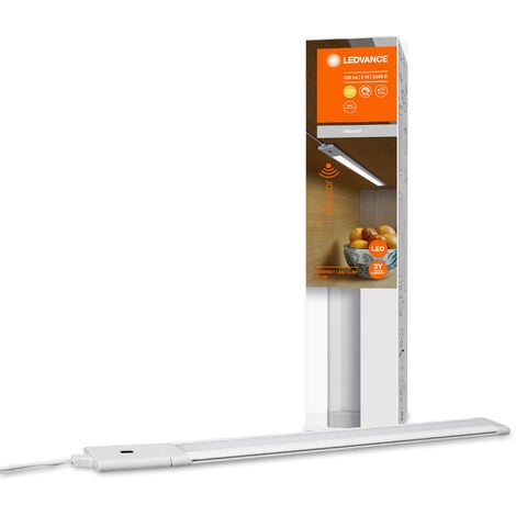 LEDVANCE Luminaires LED fonctionnant sur batterie: pour bases d'armoires, Cabinet LED Slim / 6 W, 220…240 V, Angle de rayonnement: 110°, Warm White, 3000 K, Matériau: Polycarbonate (PC)/Acrylnitril, I