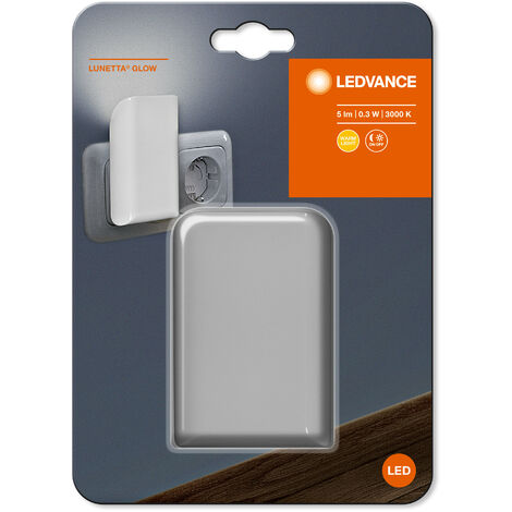 LEDVANCE veilleuse LED pour mur, LUNETTA® Glow / 0,28 W, 220…240 V, Warm White, 3000 K, Matériau: Polycarbonate (PC)
