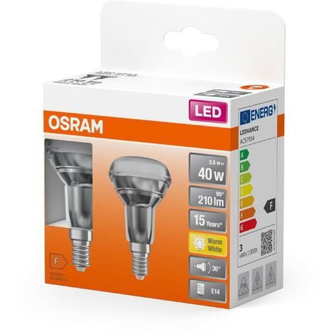 Lampe de réflecteur LED OSRAM, prise: E14, blanc chaud, 2700 k, 3,30 W,  remplacement pour