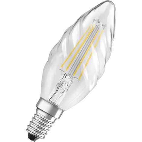 OSRAM Lampe LED dimmable Superstar avec un rendu des couleurs particulièrement élevé (CRI90), E14-base, Aspect filament ,Blanc froid (4000K), 470 Lumen,Remplacement de 40W-Ampoules 1-Pack