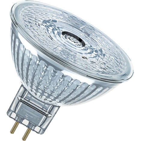 Ampoule LED spot, culot GU5.3, consommation de 5,5W pour une équivalence de  35W, intensité lumineuse de 345 lumens, lumière bla