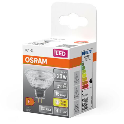 OSRAM Lampe à LED Star Reflector, GU5.3-base, verre clair ,Blanc chaud (2700K), 210 Lumen, Remplacement de la traditionnelle 20W-Ampoules 1-Pack