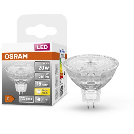 OSRAM Lampe à LED Star Reflector, GU5.3-base, verre clair ,Blanc chaud (2700K), 210 Lumen, Remplacement de la traditionnelle 20W-Ampoules 1-Pack