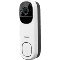 OSRAM Sonnette vidéo SMART+ Wi-Fi 3MP 2K Batterie IP66 Blanc Sonnette vidéo SMART+ Wi-Fi 3 MP 2 K, capteur PIR, batterie 5 200 mAh, carillon, angle de vision 160 °, compatible Alexa, blanc