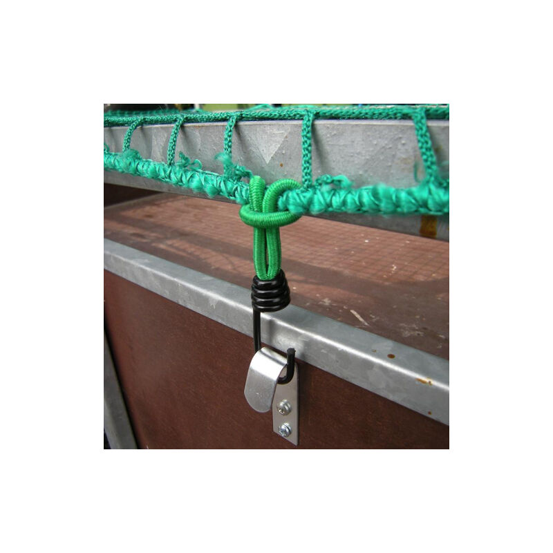 Metallhaken mit elastischer Schleife für Anhängernetz/Zelt/Planen 4 Stück  im Blister