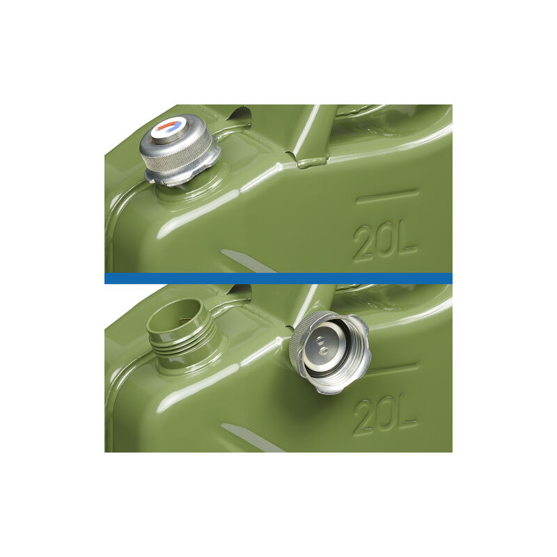 Benzinkanister 20L metall grün mit magnetischem Schraubverschluss UN- & TüV/ GS-geprüft