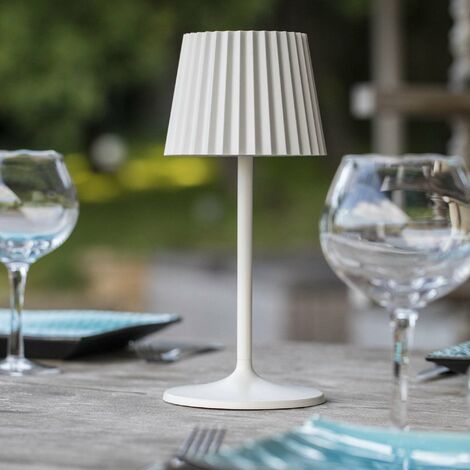 Led Tischlampe Kabellose Dimmbare ABBY WHITE h30cm