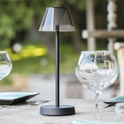 Led Tischlampe Kabellose Dimmbare BEVERLY BLACK h34cm