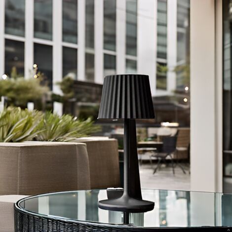 Led Tischlampe Kabellose Dimmbare ABBY BLACK h30cm