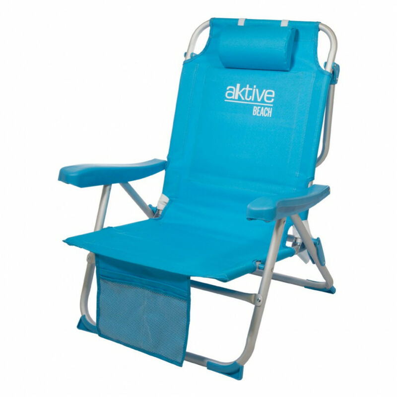 Silla mochila plegable aluminio Beach 64x63x82 cm 5 posiciones Aktive 53983