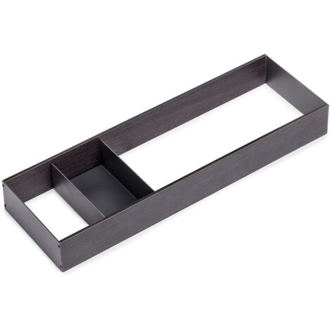 Emuca Organizzatore per cassetto Orderbox, 150x470 mm, Acciaio e Legno, Grigio antracite (1/7)