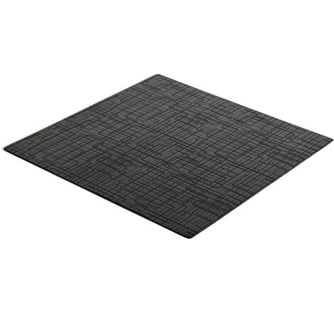 Emuca Tappetino antiscivolo per cassetti, Net, lunghezza 20m x 480mm, Tecnoplastica, Nero