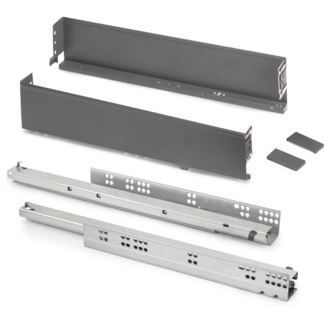 Emuca Cassetto esterno Simplex 25 kg, altezza 88 mm, profondità 490 mm, Acciaio, Grigio antracite (1/5)