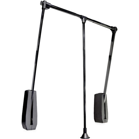 Emuca Appendiabiti da parete Hang, larghezza regolabile 600-830 mm, Acciaio e Tecnoplastica, Verniciato nero (1/5)