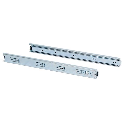 Guide a Sfera per Cassetti ad Estrazione Totale H45 mm L500 Zincato Bianco Acciaio Emuca