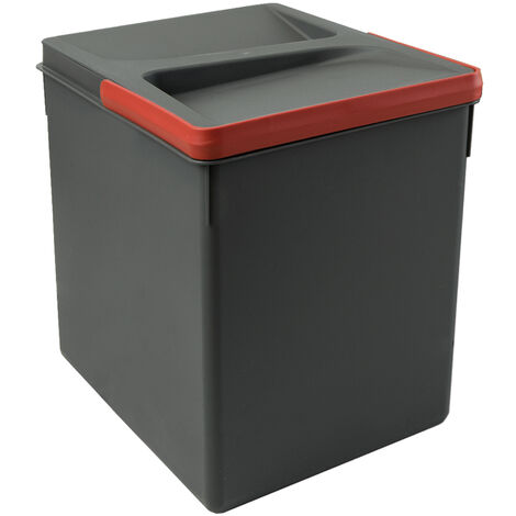 Emuca Contenitori per cassetti da cucina, altezza 266 mm, 1x15L, Grigio antracite