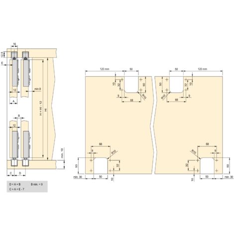 Emuca Kit di ferramentaper armadio Flow 2 ante scorrevoli e chiusura  morbida con binari incassati 2