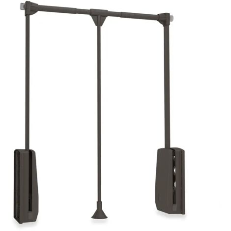 Emuca Appendino pieghevole per armadio Hang, larghezza regolabile 830-1150mm, Acciaio e Plastica, verniciato Moka