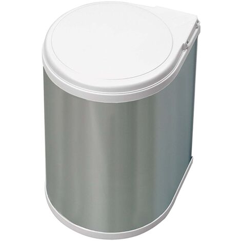 Emuca Pattumiera per differenziata, 13L plastica, rivestimento di acciaio inox