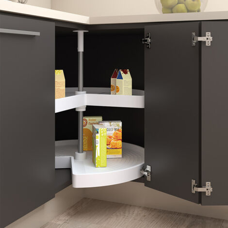 Cestello Girevole Ø71 cm per Mobile da Cucina 80 cm in Plastica e Alluminio Emuca Bianco