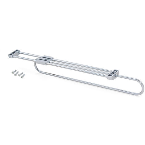 Emuca 6210825 Appendiabiti Estraibile per Armadio, Acciaio, Grigio, Lunghezza 350 mm