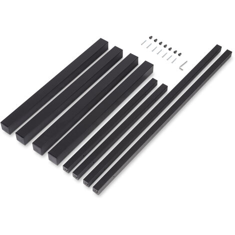 Emuca Gambe quadrate e struttura del tavolo, 50x50mm, 1150x750mm, Acciaio, Verniciato nero (1/5)