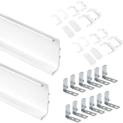 Emuca Kit profilo Gola centrale per mobili da cucina, Verniciato bianco,  Alluminio.